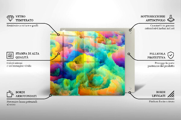 Glas Herdabdeckplatte Bunte Abstraktion