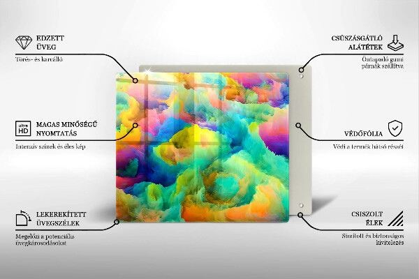 Glas Herdabdeckplatte Bunte Abstraktion