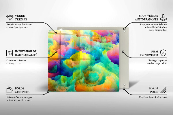 Glas Herdabdeckplatte Bunte Abstraktion