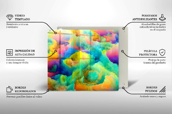 Glas Herdabdeckplatte Bunte Abstraktion