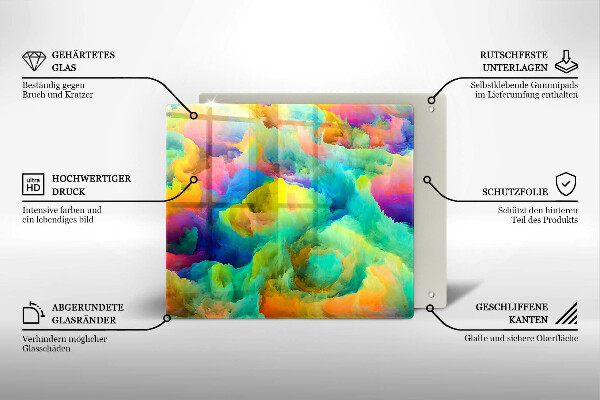 Glas Herdabdeckplatte Bunte Abstraktion