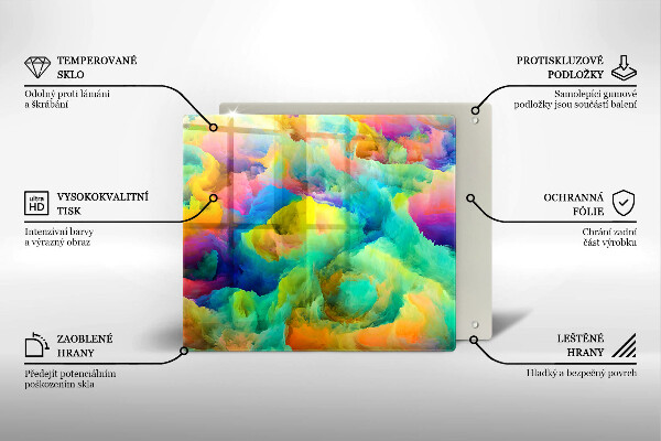 Glas Herdabdeckplatte Bunte Abstraktion
