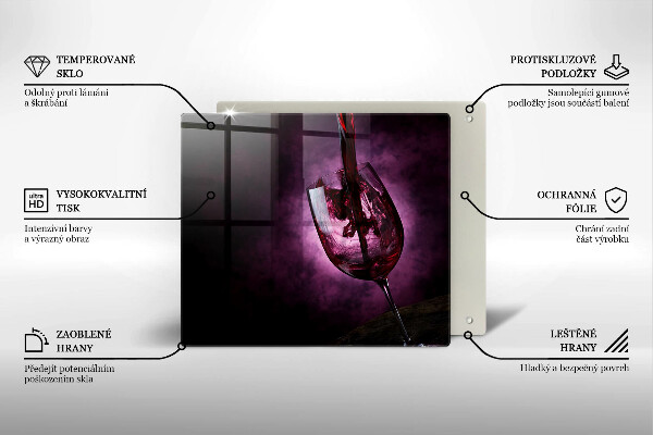 Glas Herdabdeckplatte Ein Glas Wein