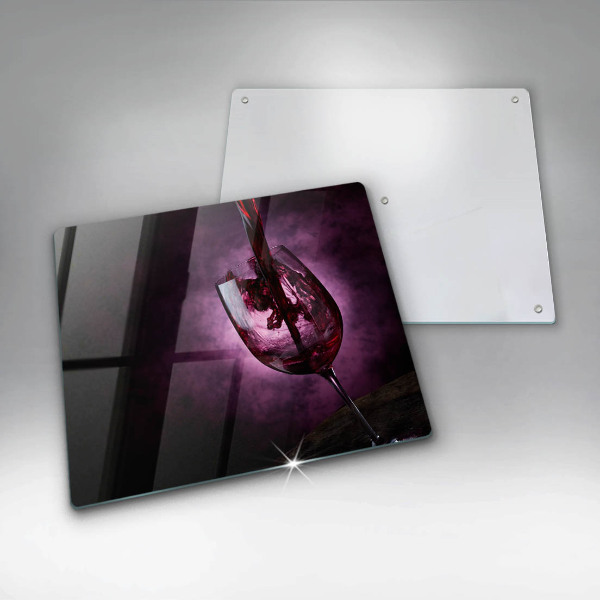 Glas Herdabdeckplatte Ein Glas Wein