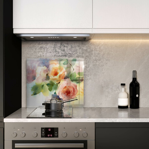 Glas Ceranfeldabdeckung Bemalte Blumen