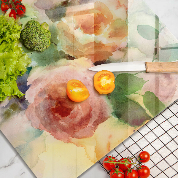 Glas Ceranfeldabdeckung Bemalte Blumen