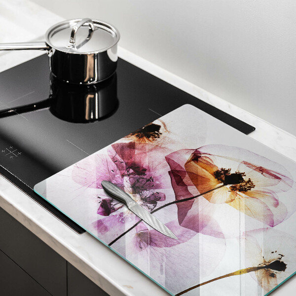 Glas Ceranfeldabdeckung Zarte Blumen