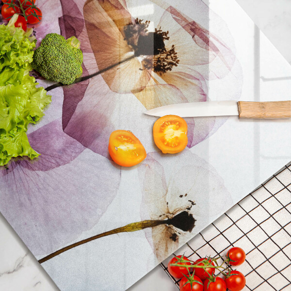 Glas Ceranfeldabdeckung Zarte Blumen