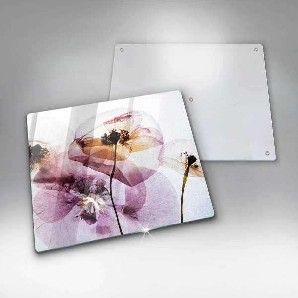 Glas Ceranfeldabdeckung Zarte Blumen