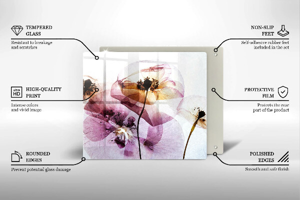 Glas Ceranfeldabdeckung Zarte Blumen