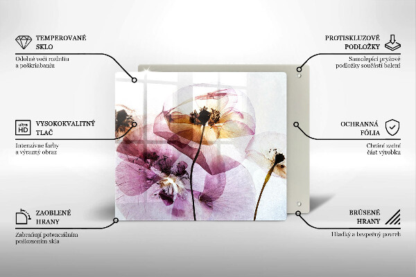 Glas Ceranfeldabdeckung Zarte Blumen