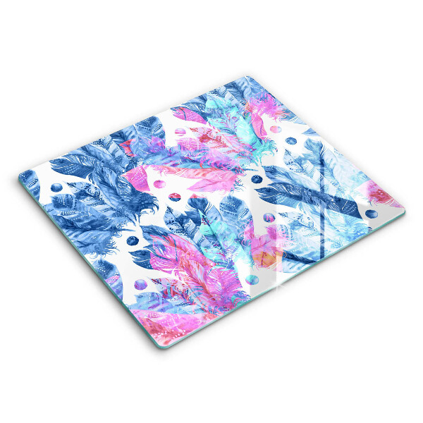 Glas Ceranfeldabdeckung Federn-Boho-Illustration