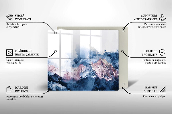 Glas Ceranfeldabdeckung Abstrakt bemalte Berge
