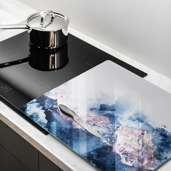 Glas Ceranfeldabdeckung Abstrakt bemalte Berge