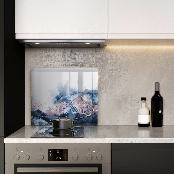 Glas Ceranfeldabdeckung Abstrakt bemalte Berge