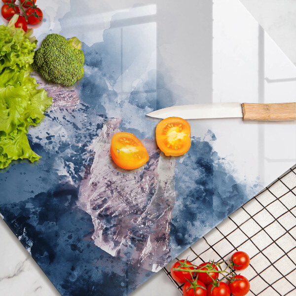 Glas Ceranfeldabdeckung Abstrakt bemalte Berge