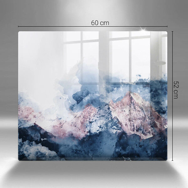 Glas Ceranfeldabdeckung Abstrakt bemalte Berge