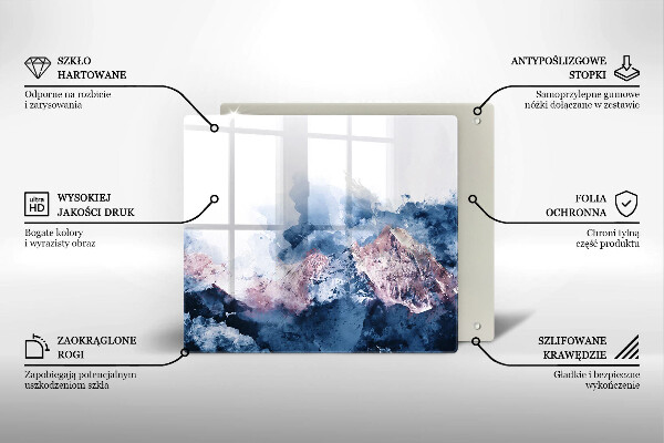 Glas Ceranfeldabdeckung Abstrakt bemalte Berge
