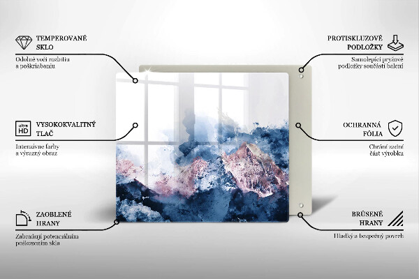 Glas Ceranfeldabdeckung Abstrakt bemalte Berge
