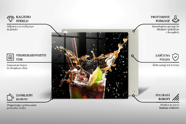 Glas Herdabdeckplatte Mit Eis trinken