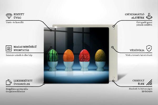Glas Herdabdeckplatte Abstrakte Fruchteier