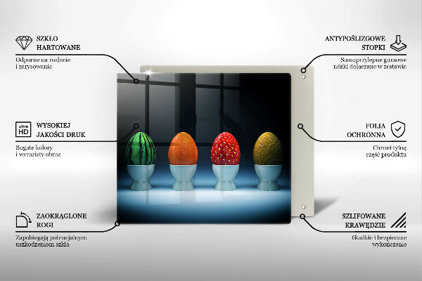 Glas Herdabdeckplatte Abstrakte Fruchteier