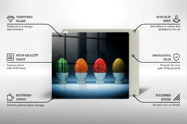 Glas Herdabdeckplatte Abstrakte Fruchteier