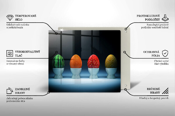 Glas Herdabdeckplatte Abstrakte Fruchteier