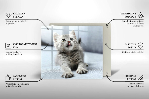 Glas Herdabdeckplatte Kleines süßes Kätzchen