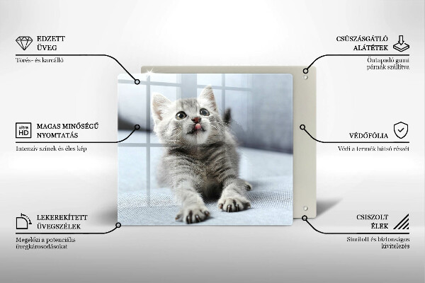 Glas Herdabdeckplatte Kleines süßes Kätzchen