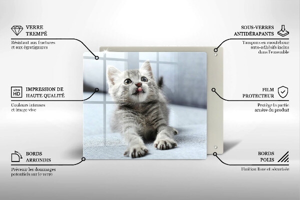 Glas Herdabdeckplatte Kleines süßes Kätzchen