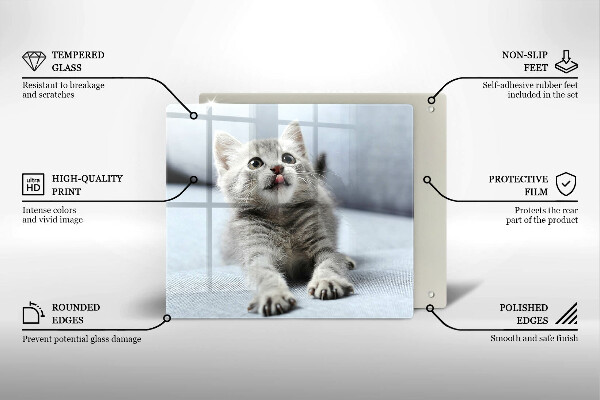 Glas Herdabdeckplatte Kleines süßes Kätzchen