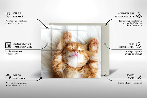 Glas Herdabdeckplatte Kleines süßes Kätzchen