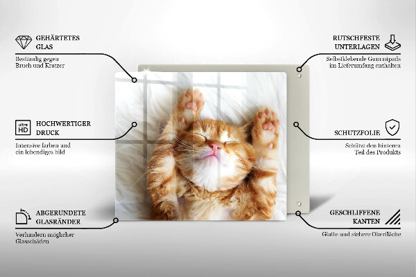 Glas Herdabdeckplatte Kleines süßes Kätzchen