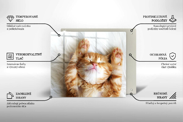 Glas Herdabdeckplatte Kleines süßes Kätzchen