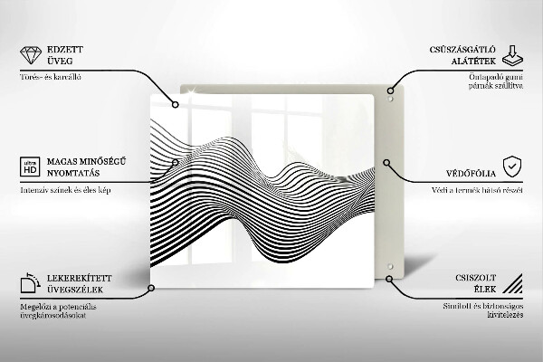 Glas Ceranfeldabdeckung Lineare Abstraktion