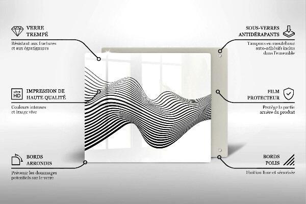 Glas Ceranfeldabdeckung Lineare Abstraktion