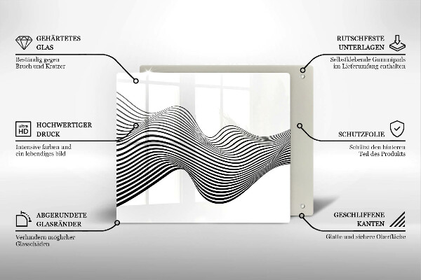Glas Ceranfeldabdeckung Lineare Abstraktion