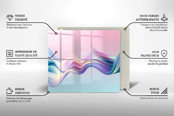 Glas Ceranfeldabdeckung Pastellabstraktion