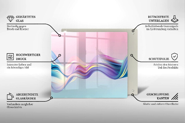 Glas Ceranfeldabdeckung Pastellabstraktion