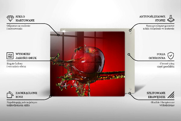 Glas Herdabdeckplatte Apfelfrucht im Wasser