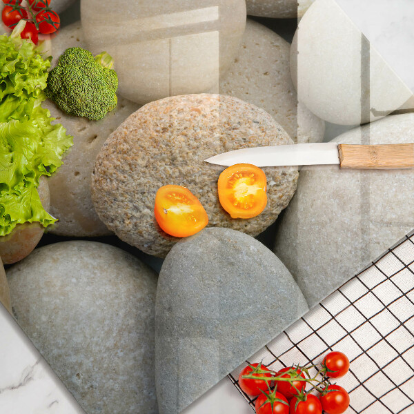 Glas Herdabdeckplatte Muster aus ovalen Steinen