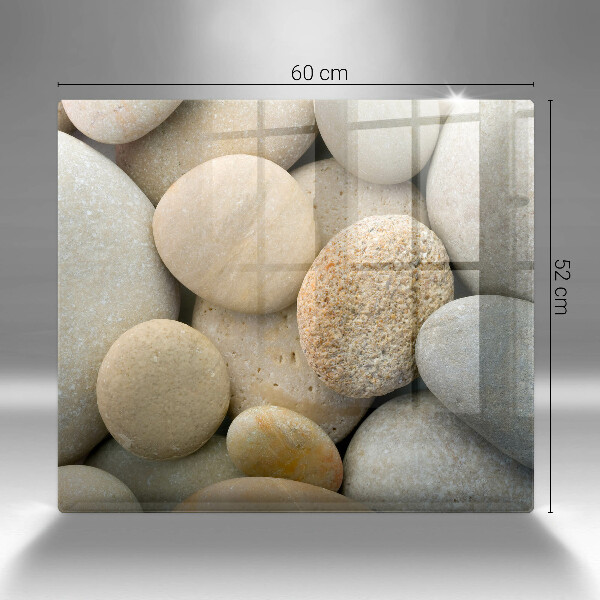 Glas Herdabdeckplatte Muster aus ovalen Steinen