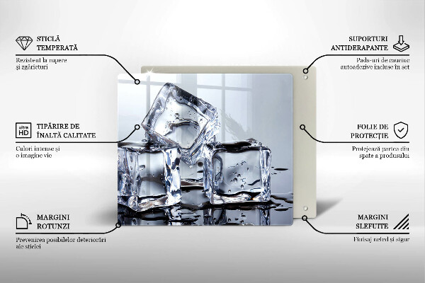 Glas Herdabdeckplatte Eiswürfel