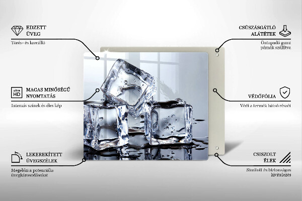 Glas Herdabdeckplatte Eiswürfel