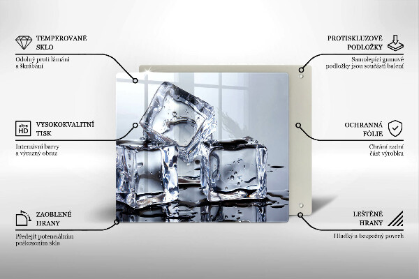 Glas Herdabdeckplatte Eiswürfel
