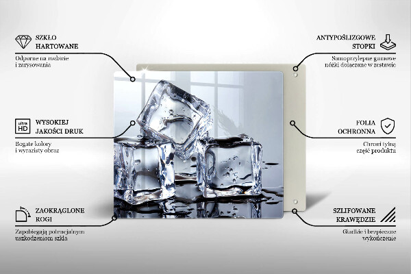Glas Herdabdeckplatte Eiswürfel