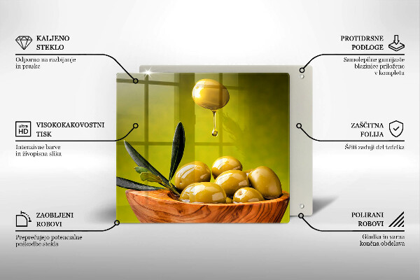 Glas Herdabdeckplatte Leckere Oliven