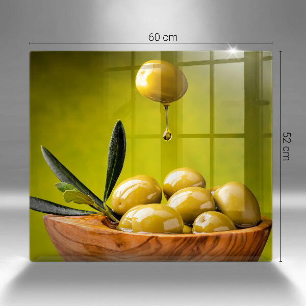Glas Herdabdeckplatte Leckere Oliven