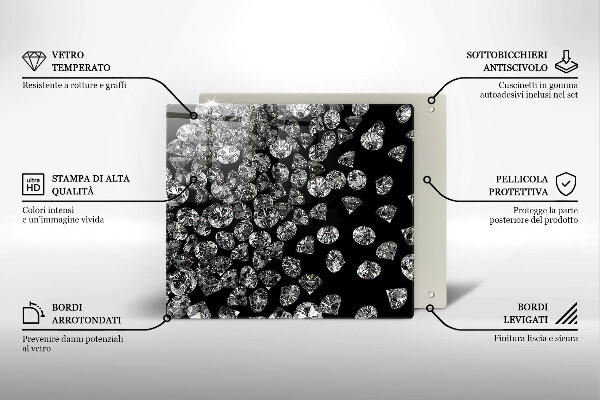 Glas Herdabdeckplatte Diamanten Diamanten